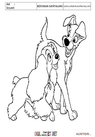 lady-ve-tramp boyama sayfaları